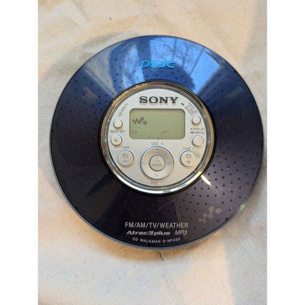 Sony Walkman D-NF420 Psyc Portable CD Player Blue MP3 Radio FM AM Weather Band